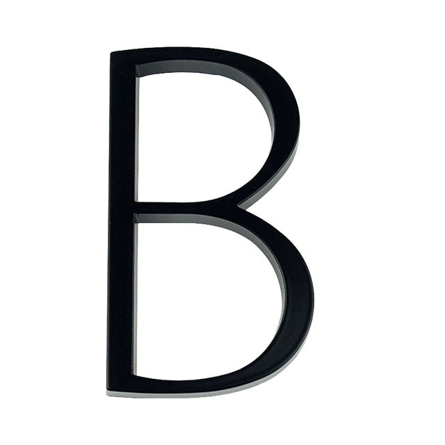 Lisslune | Royelux Modern House Numbers - Stainless Zinc Alloy, Black Finish, 5" High