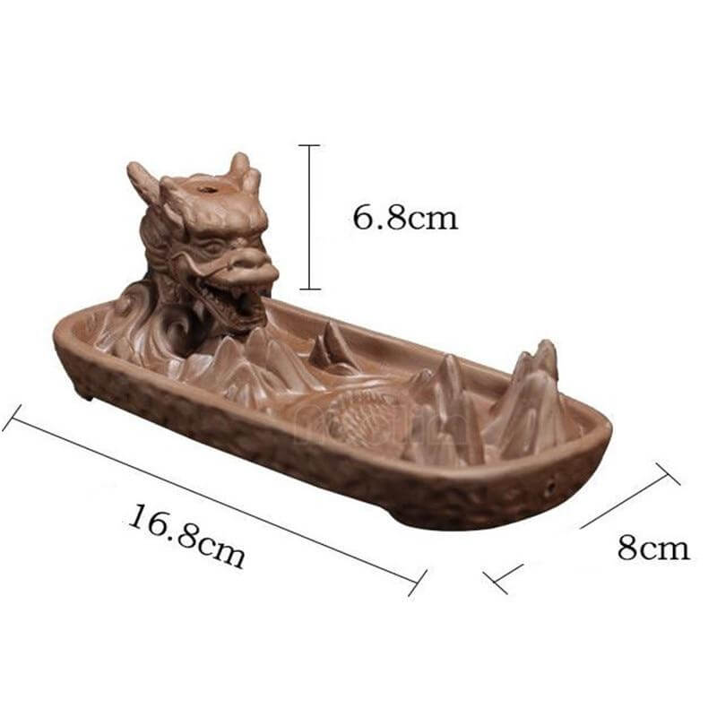Lisslune | Ceramic Dragon Censer  Smoke Backflow Incense Burner