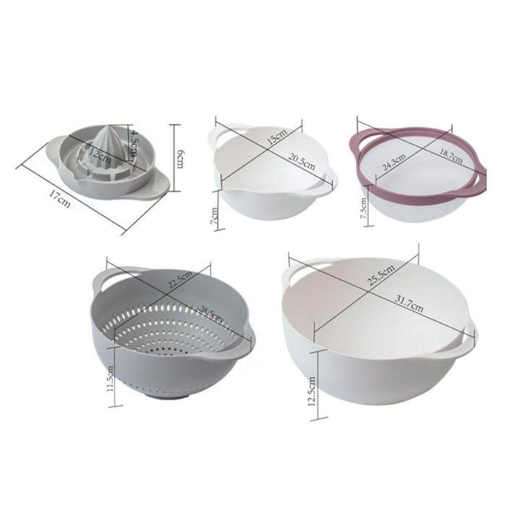 Lisslune | Multifunctional Five-Piece Drainer Kitchen Tool