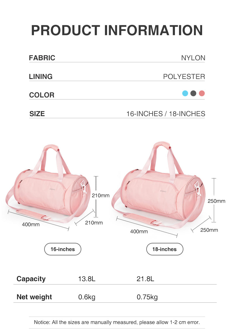 Lisslune | Versatile waterproof duffel bag with separate shoe compartment - A must for travel and gym