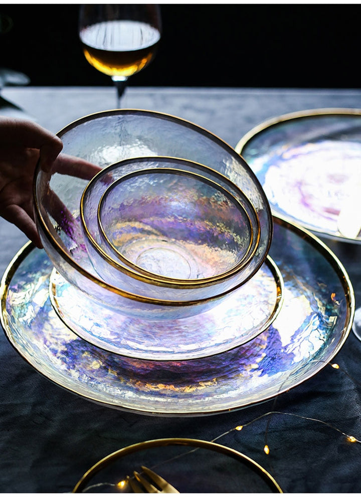 Lisslune | Creative Rainbow Glass Dinnerware Plate