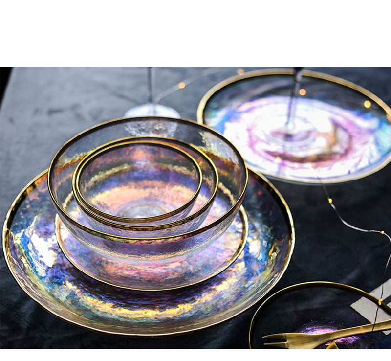 Lisslune | Creative Rainbow Glass Dinnerware Plate