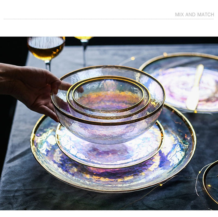 Lisslune | Creative Rainbow Glass Dinnerware Plate