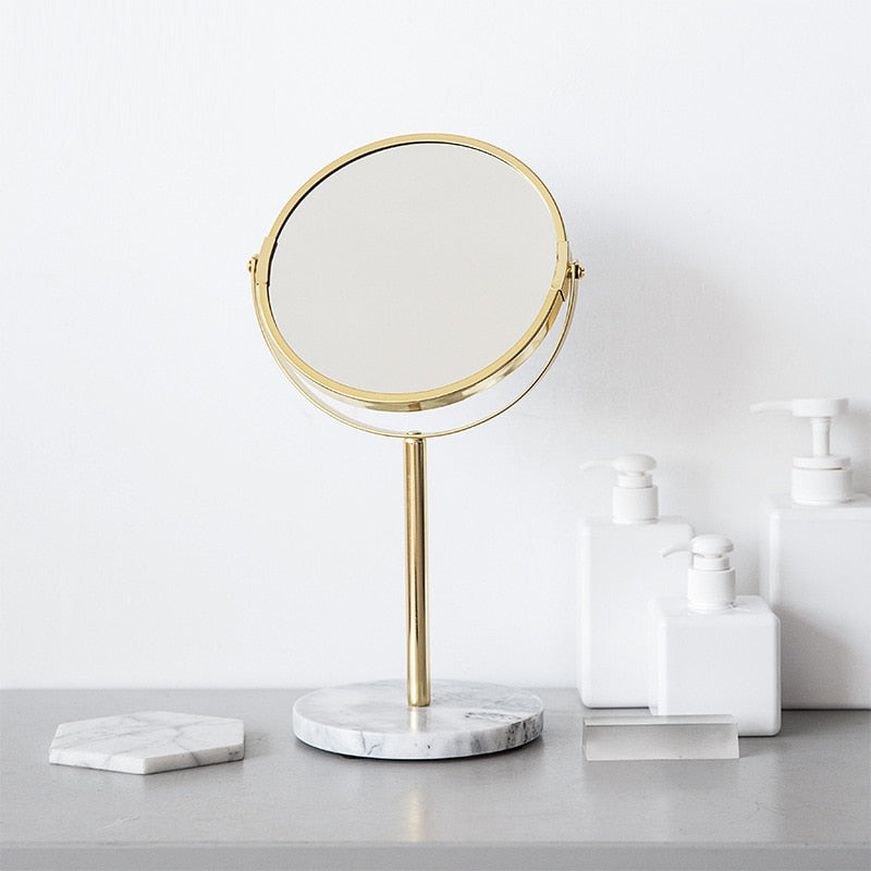 Lisslune | Marble Base Gold Mirror
