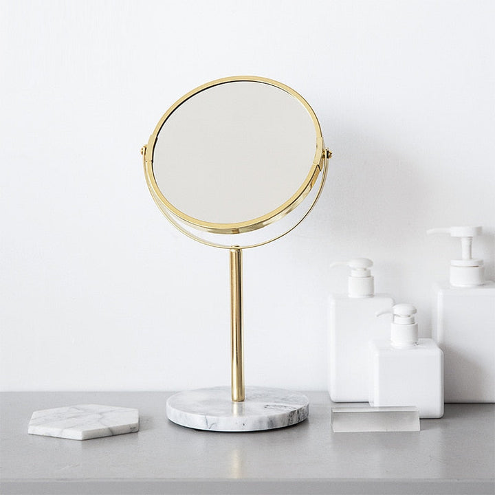 Lisslune | Marble Base Gold Mirror