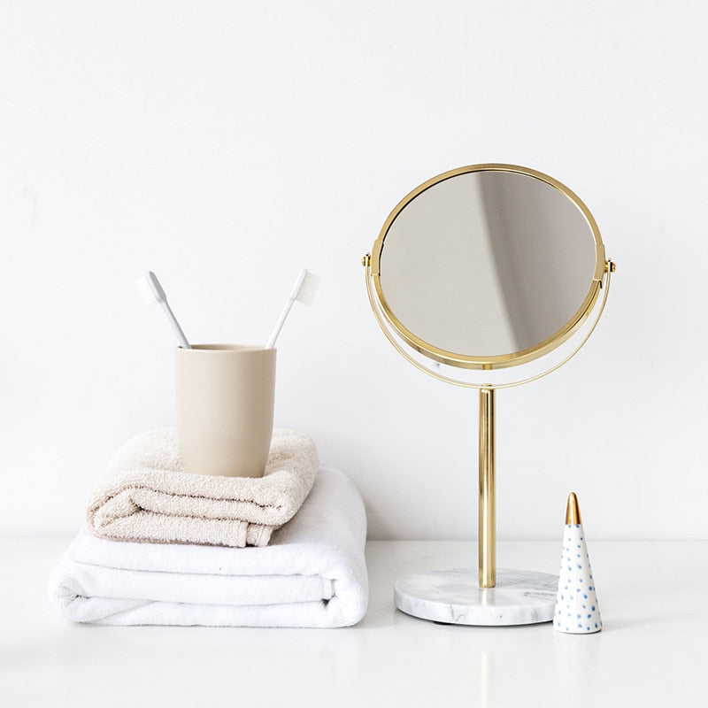 Lisslune | Marble Base Gold Mirror