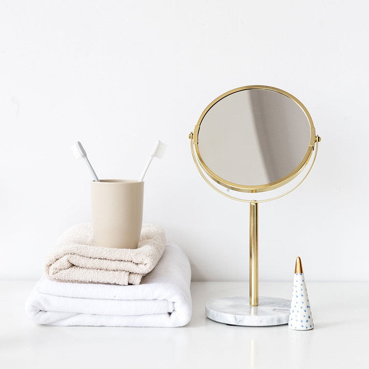 Lisslune | Marble Base Gold Mirror
