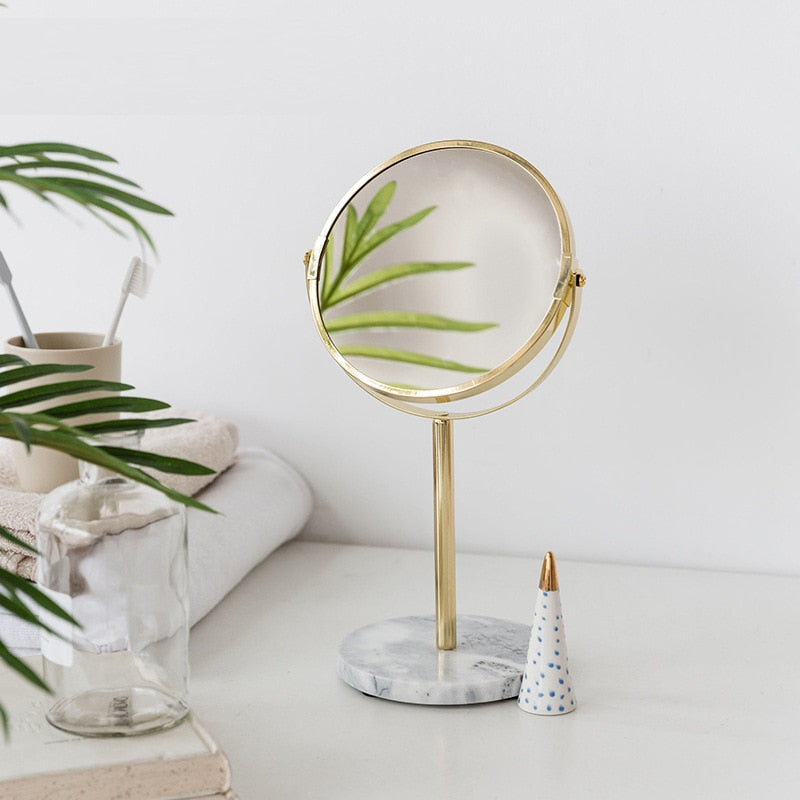 Lisslune | Marble Base Gold Mirror