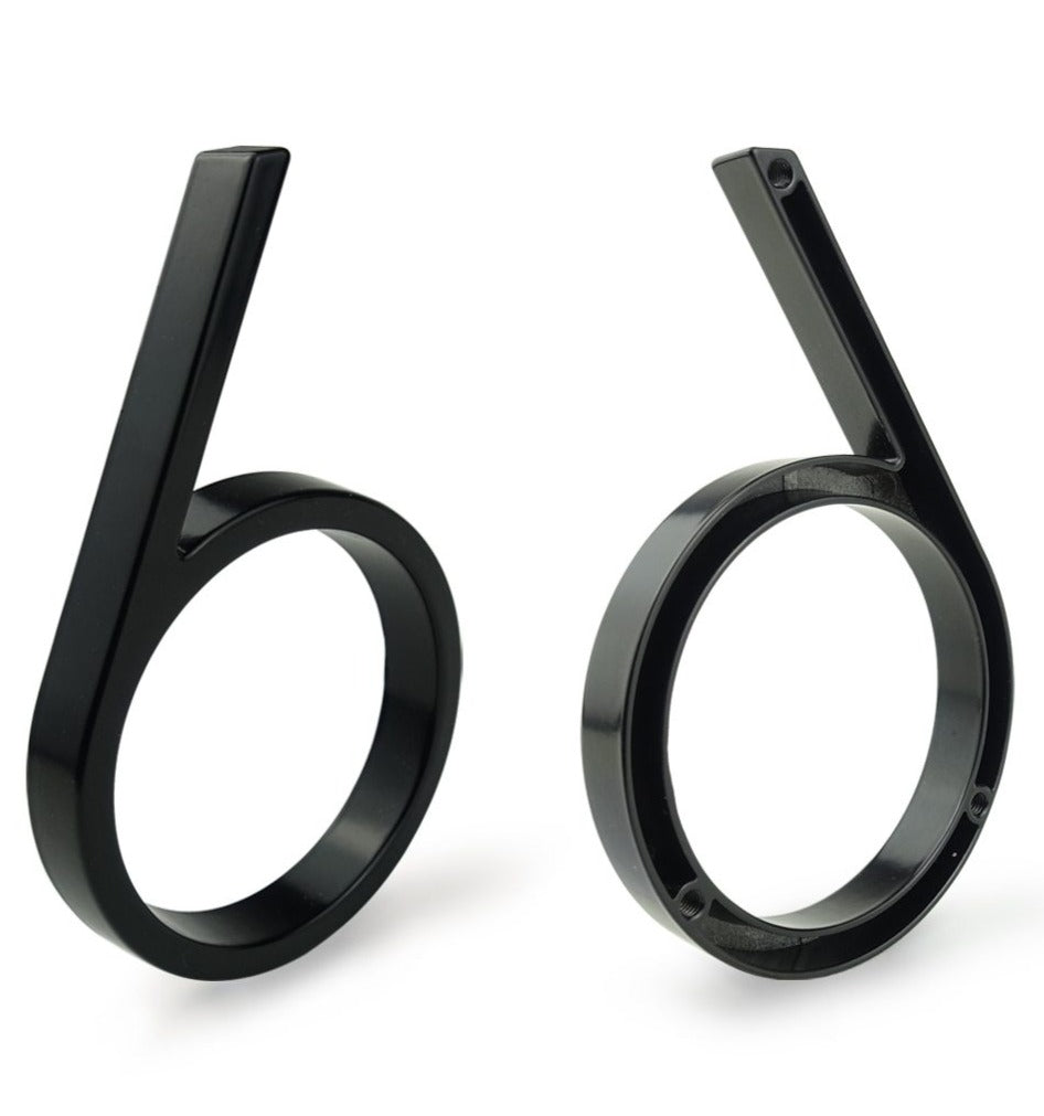 Lisslune | Royelux Modern House Numbers - Stainless Zinc Alloy, Black Finish, 5" High