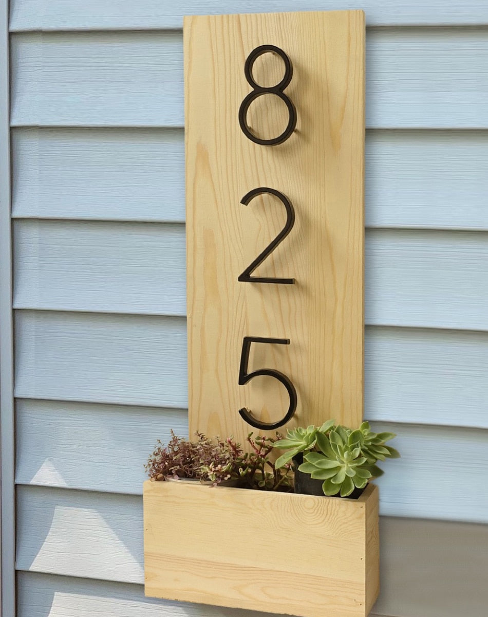 Lisslune | Royelux Modern House Numbers - Stainless Zinc Alloy, Black Finish, 5" High