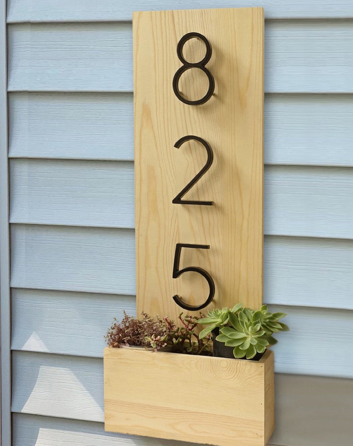 Lisslune | Royelux Modern House Numbers - Stainless Zinc Alloy, Black Finish, 5" High