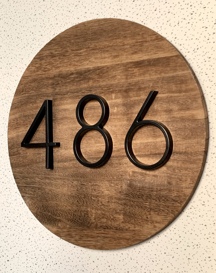 Lisslune | Royelux Modern House Numbers - Stainless Zinc Alloy, Black Finish, 5" High