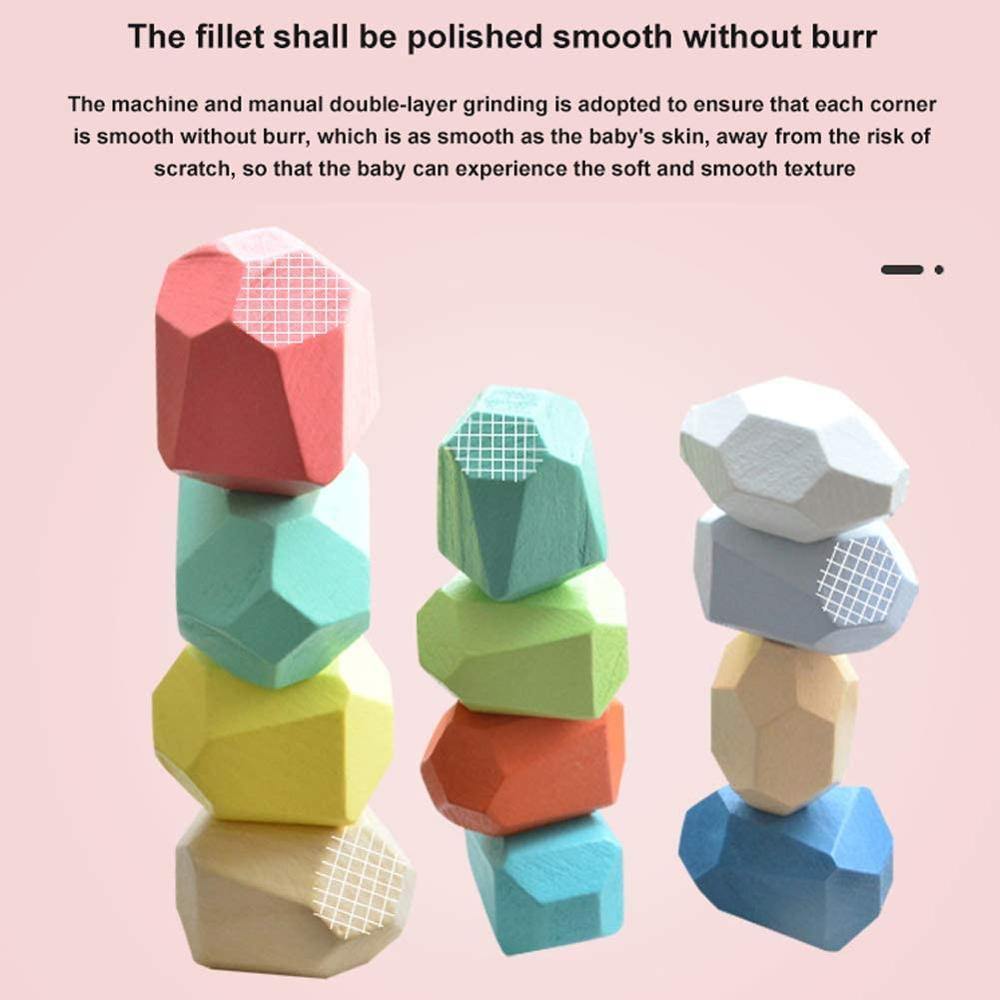 Lisslune | Colorful Wooden Stone Kids Intelligent Stacking Game