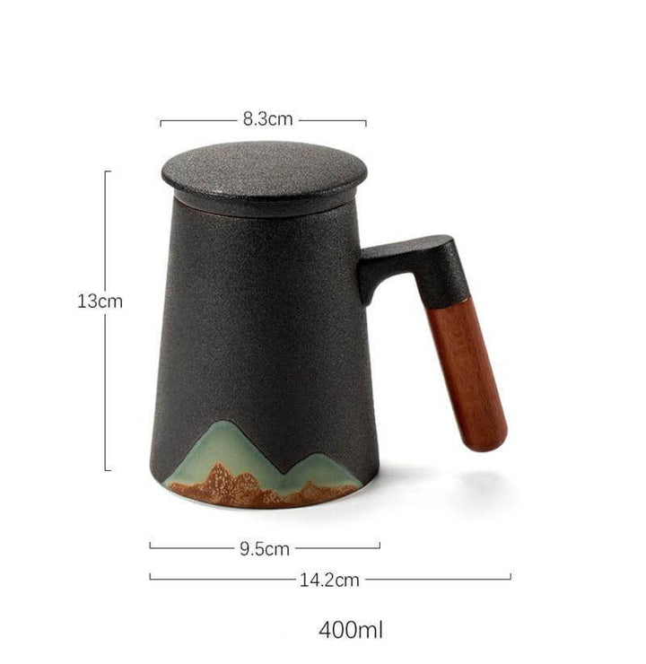 Lisslune | Mountain Art Ceramic Tea Mugs With Filter