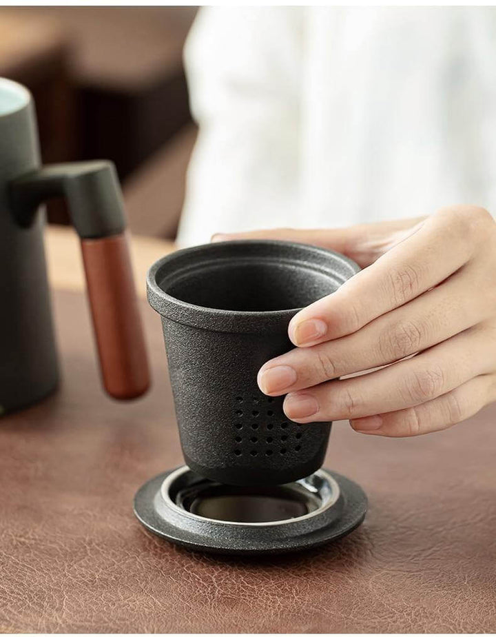 Lisslune | Mountain Art Ceramic Tea Mugs With Filter