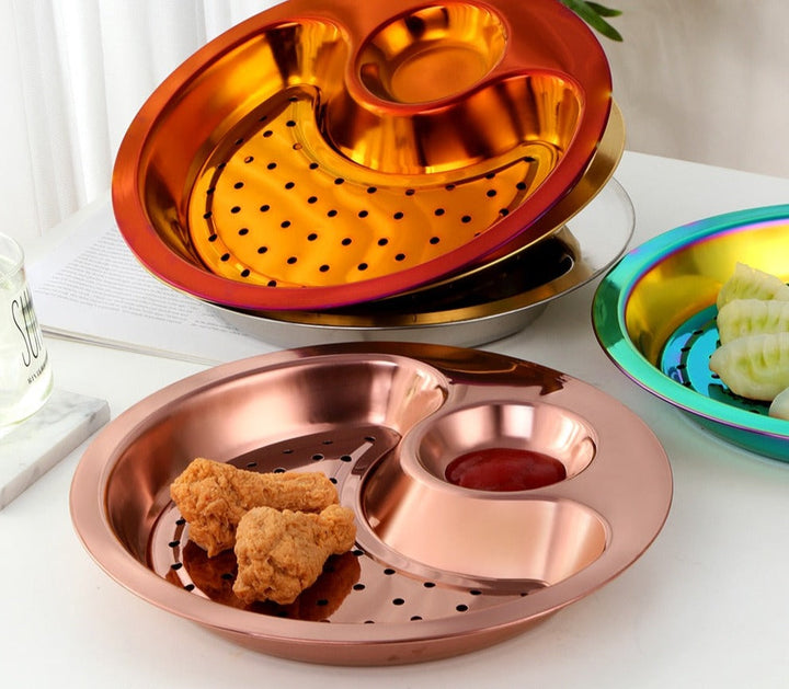Lisslune | Creative Stainless Steel Double Breakfast Tray