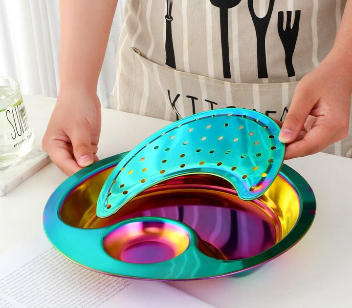 Lisslune | Creative Stainless Steel Double Breakfast Tray