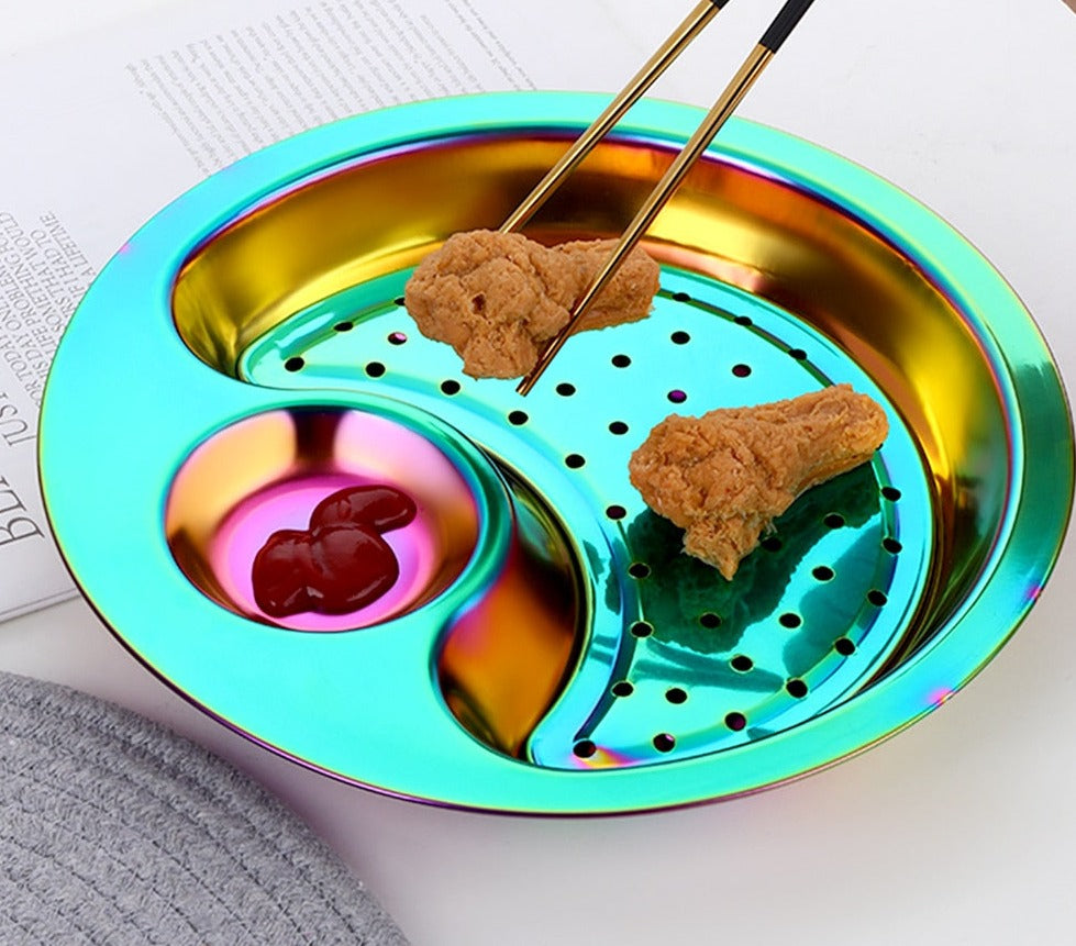 Lisslune | Creative Stainless Steel Double Breakfast Tray