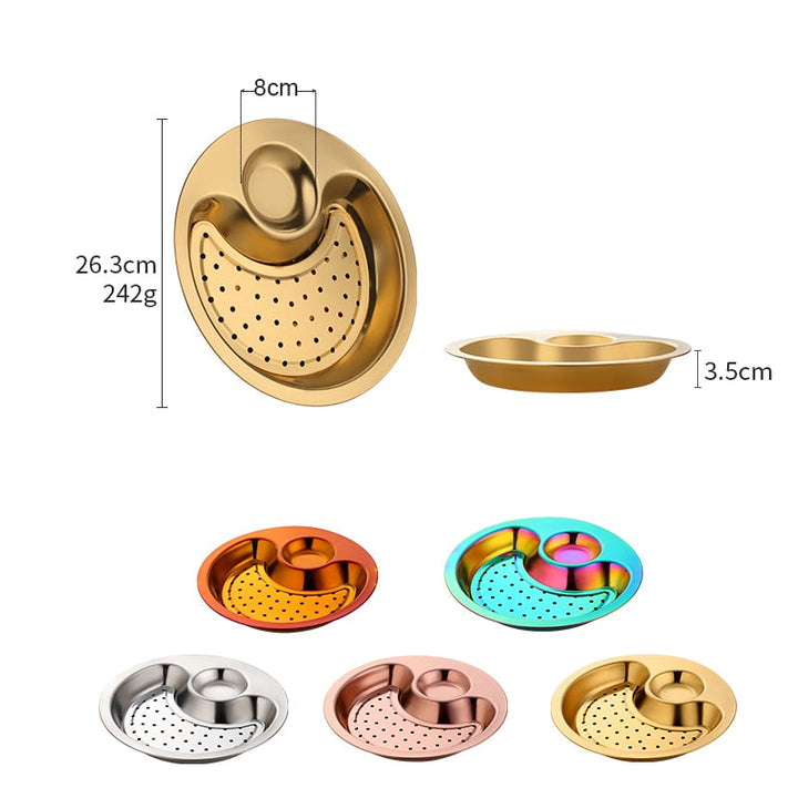 Lisslune | Creative Stainless Steel Double Breakfast Tray