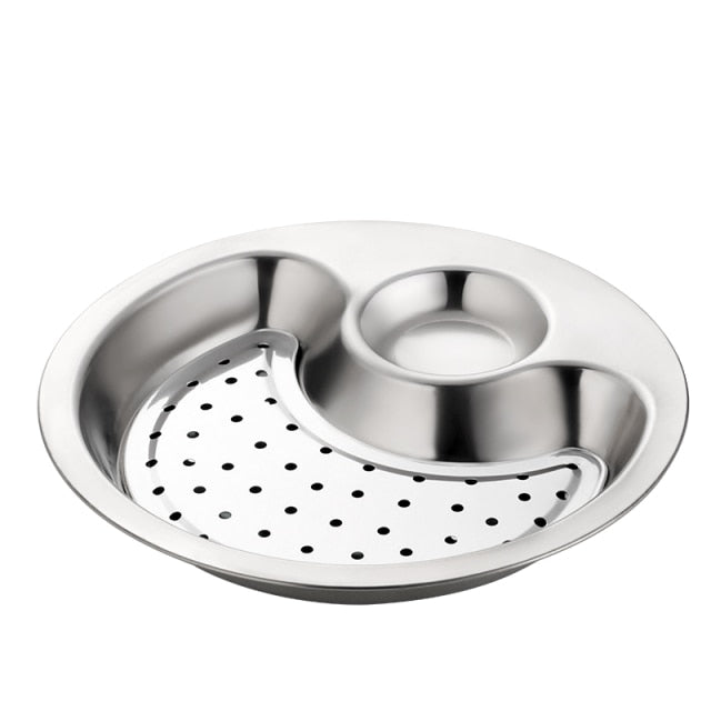 Lisslune | Creative Stainless Steel Double Breakfast Tray