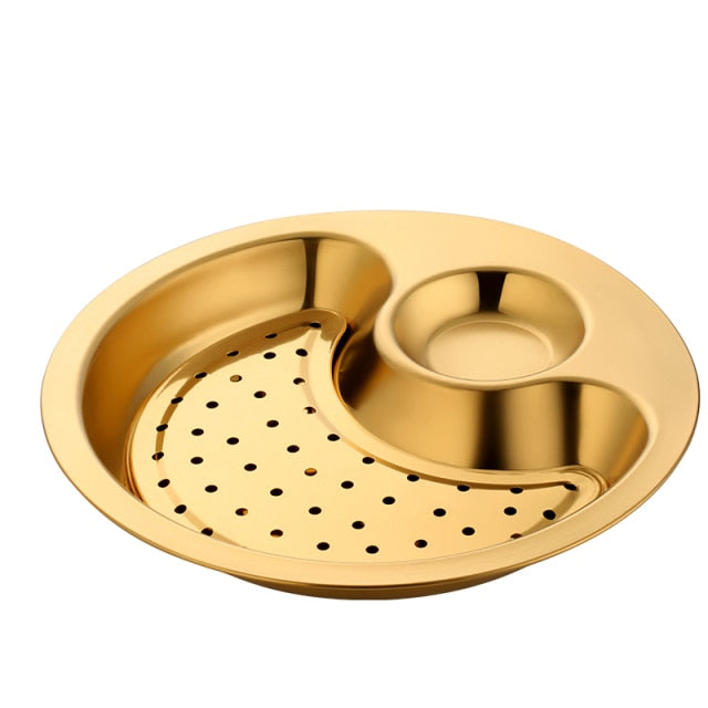 Lisslune | Creative Stainless Steel Double Breakfast Tray