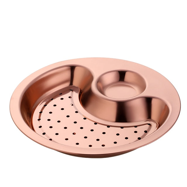 Lisslune | Creative Stainless Steel Double Breakfast Tray