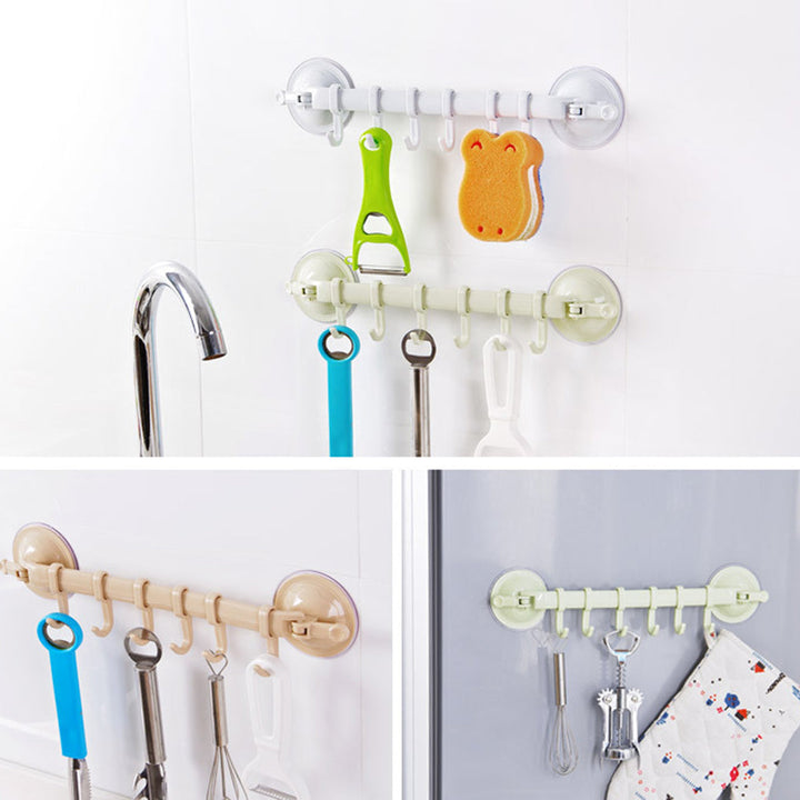 Lisslune | Adjustable Hook Double Suction Towel Rack