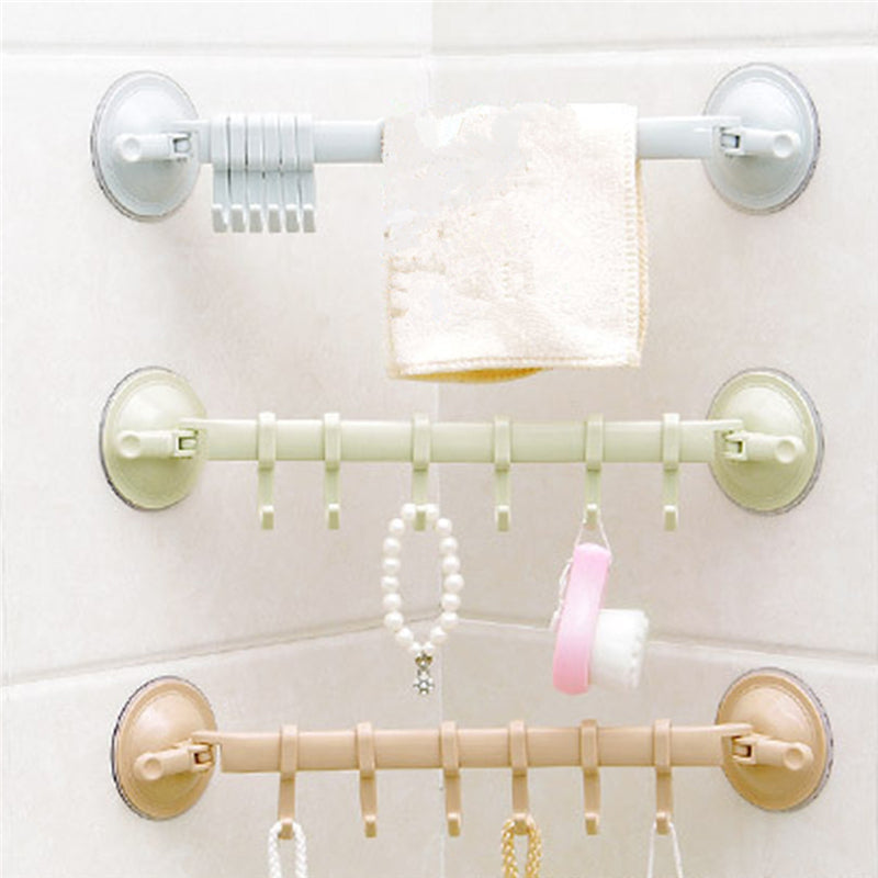 Lisslune | Adjustable Hook Double Suction Towel Rack