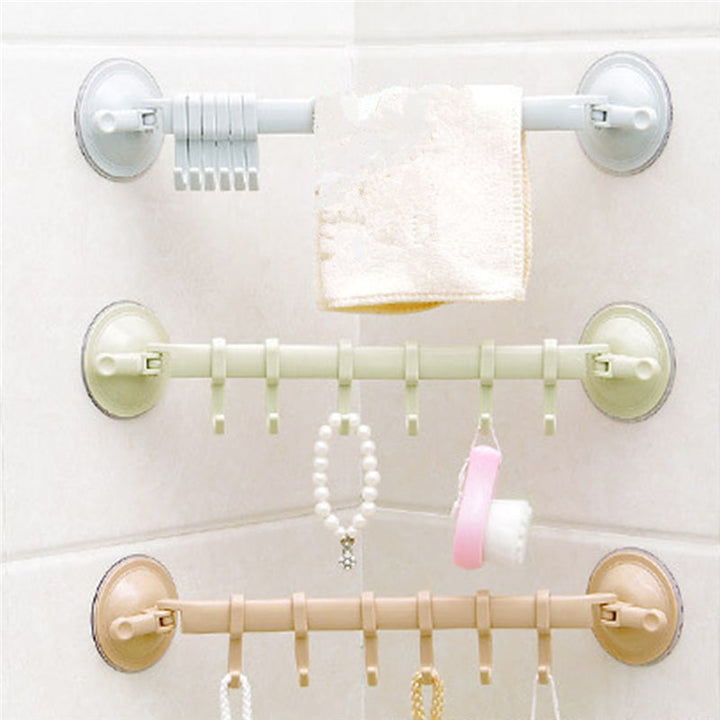Lisslune | Adjustable Hook Double Suction Towel Rack