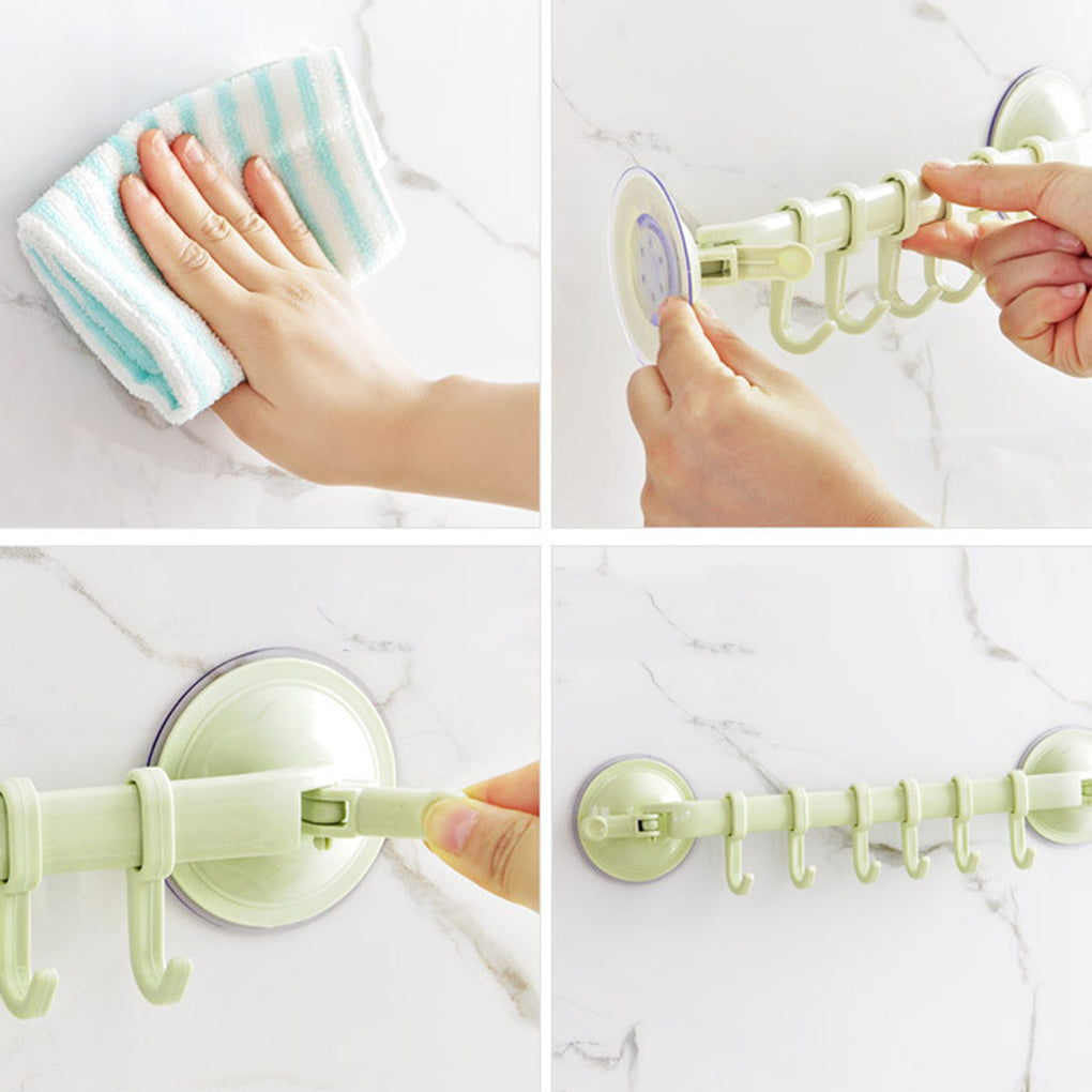 Lisslune | Adjustable Hook Double Suction Towel Rack