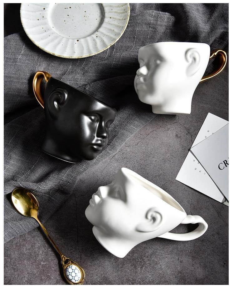 Lisslune | Elegant Ceramic Realistic Face Mugs
