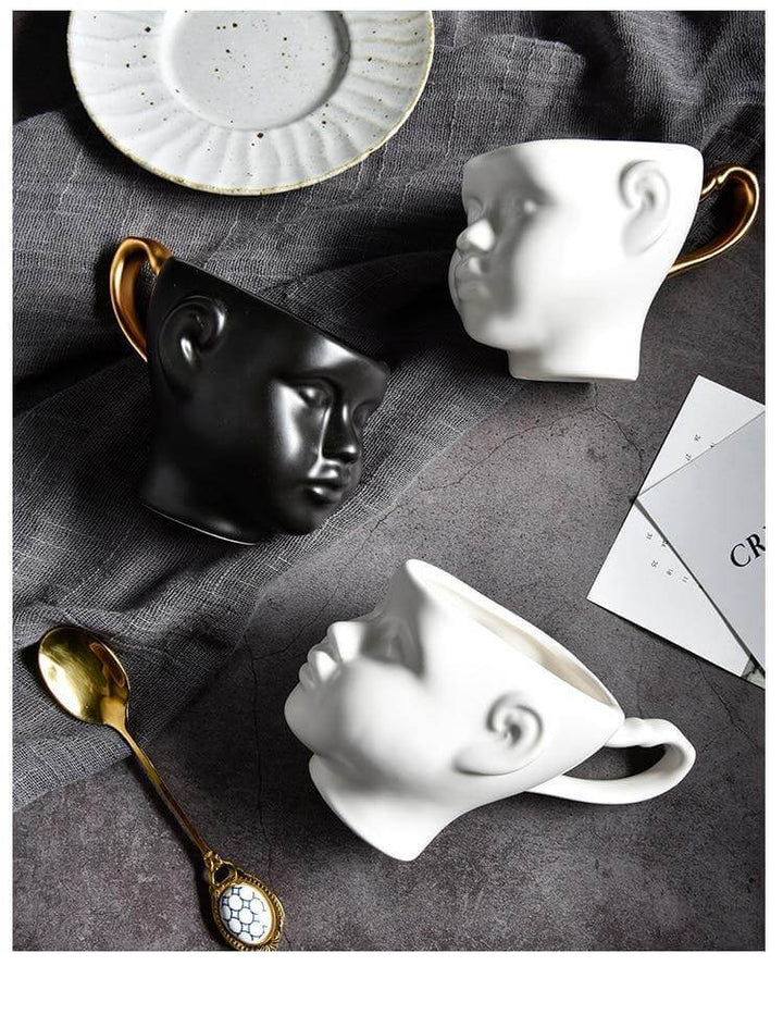 Lisslune | Elegant Ceramic Realistic Face Mugs