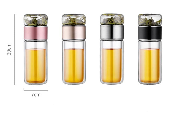 Lisslune | 2in1 Large Double Glass Tea Infuser Bottle