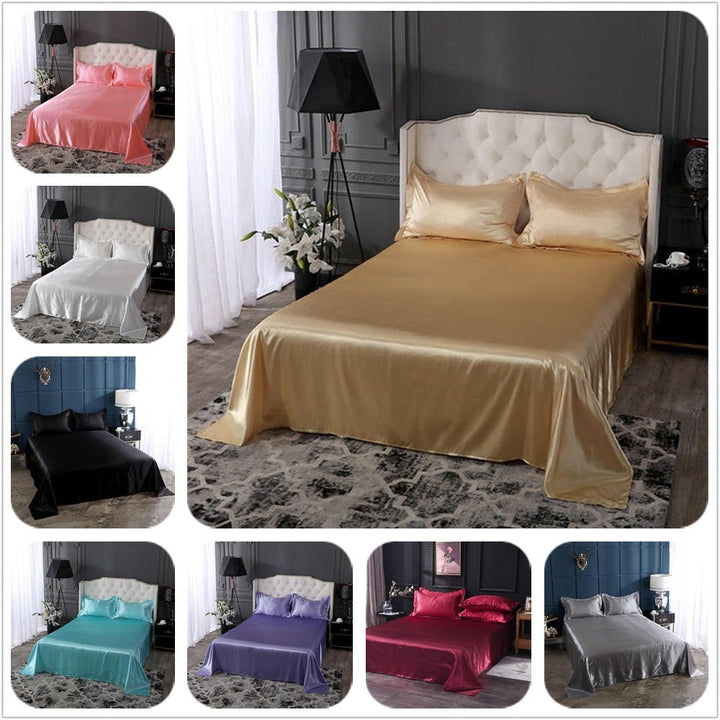 Lisslune | Satin fitted sheets and pillowcases - Various colors