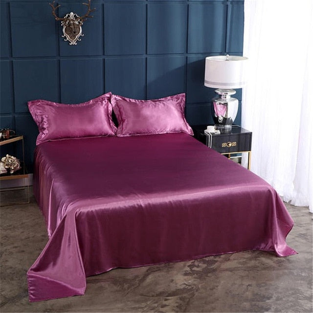 Lisslune | Satin Bed Sheets or Pillowcases - Various Colors