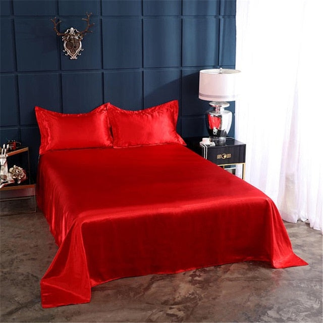 Lisslune | Satin fitted sheets and pillowcases - Various colors