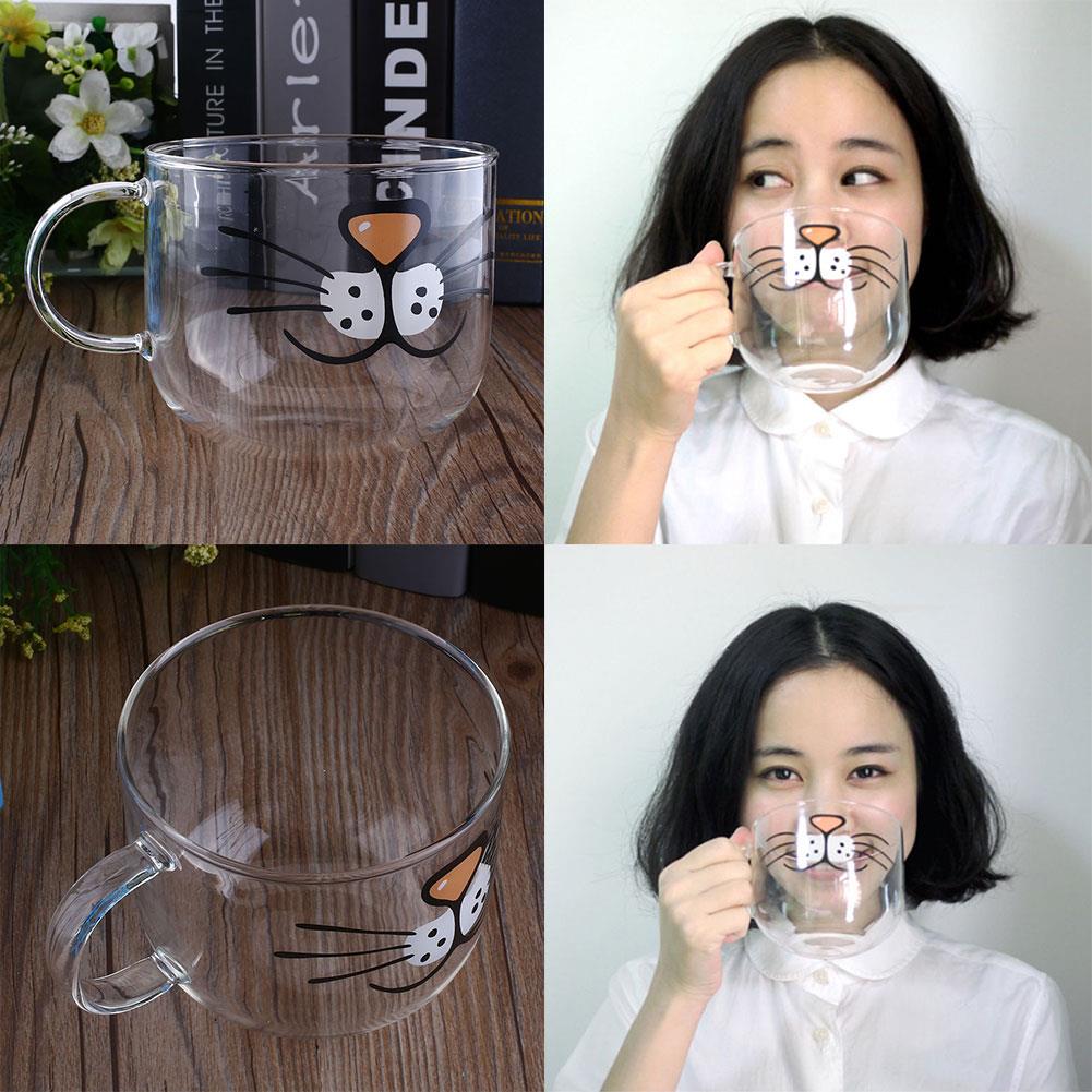 Lisslune | Cute Cat Glass Coffee Cup