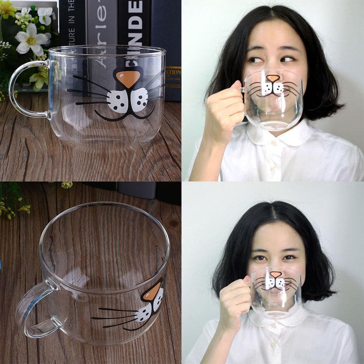 Lisslune | Cute Cat Glass Coffee Cup