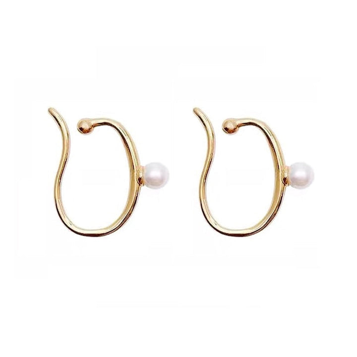 Lisslune | Minimalist Simulated Round Small Pearl Ear Cuff Earrings For Women
