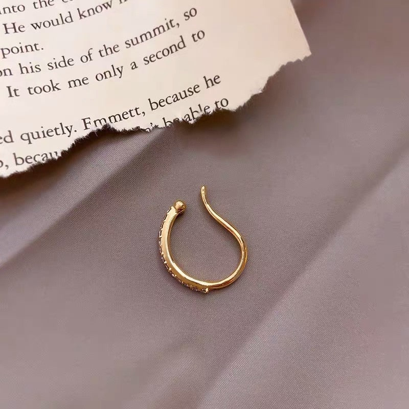 Lisslune | Minimalist Simulated Round Small Pearl Ear Cuff Earrings For Women