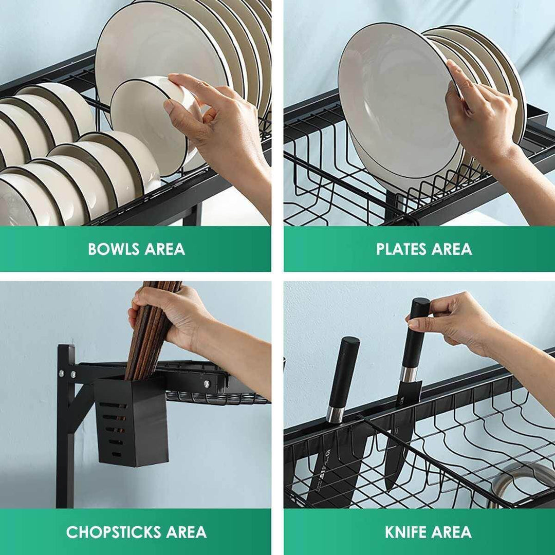 Lisslune | Stainless Steel Over-Sink Dish Rack Organizer