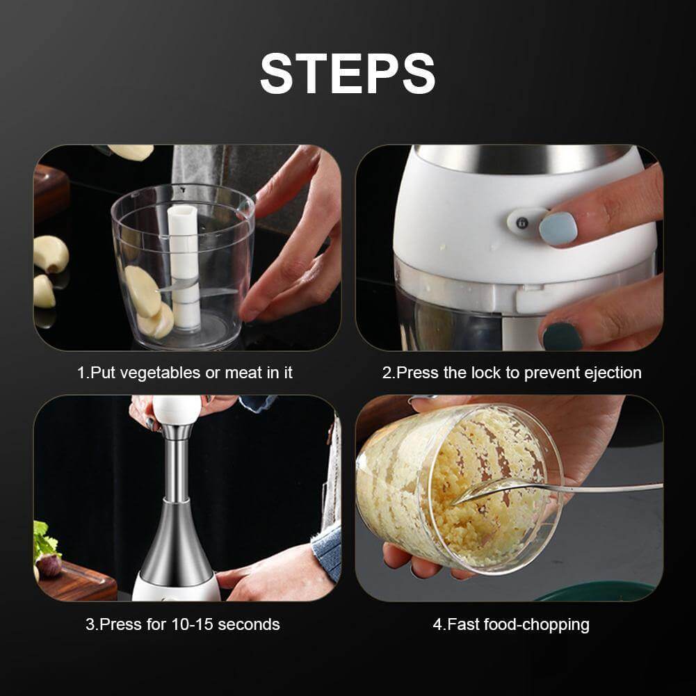 Lisslune | Stainless Steel Quick Garlic Vegetable Chopper