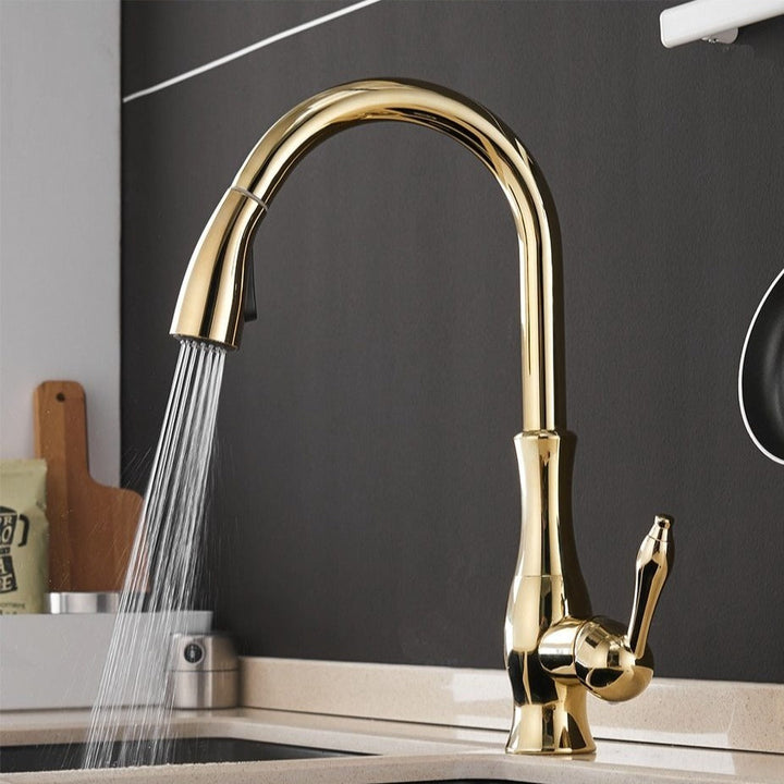 Lisslune | Modern Pull-Out Kitchen Mixer Tap – Stainless Steel 360° Swivel with Extendable Spray Head