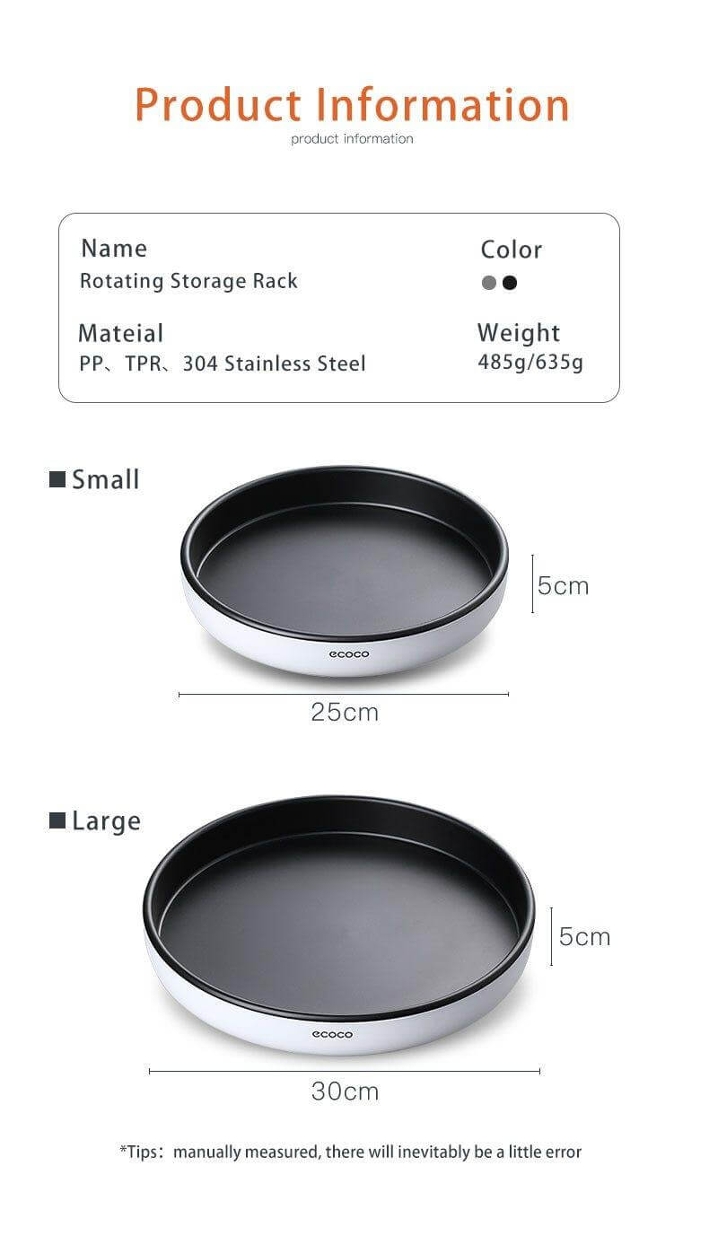 Lisslune | 360° Rotating Tray Seasoning Bottle Organizer