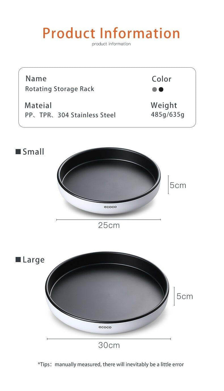 Lisslune | 360° Rotating Tray Seasoning Bottle Organizer