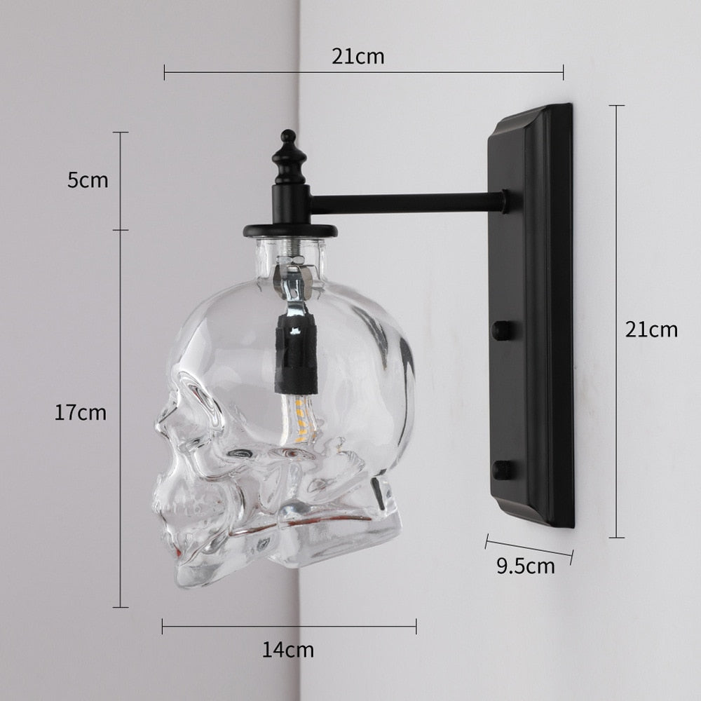 Lisslune | Retro Skull Glass Pendant Light