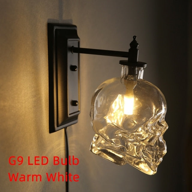 Lisslune | Retro Skull Glass Pendant Light
