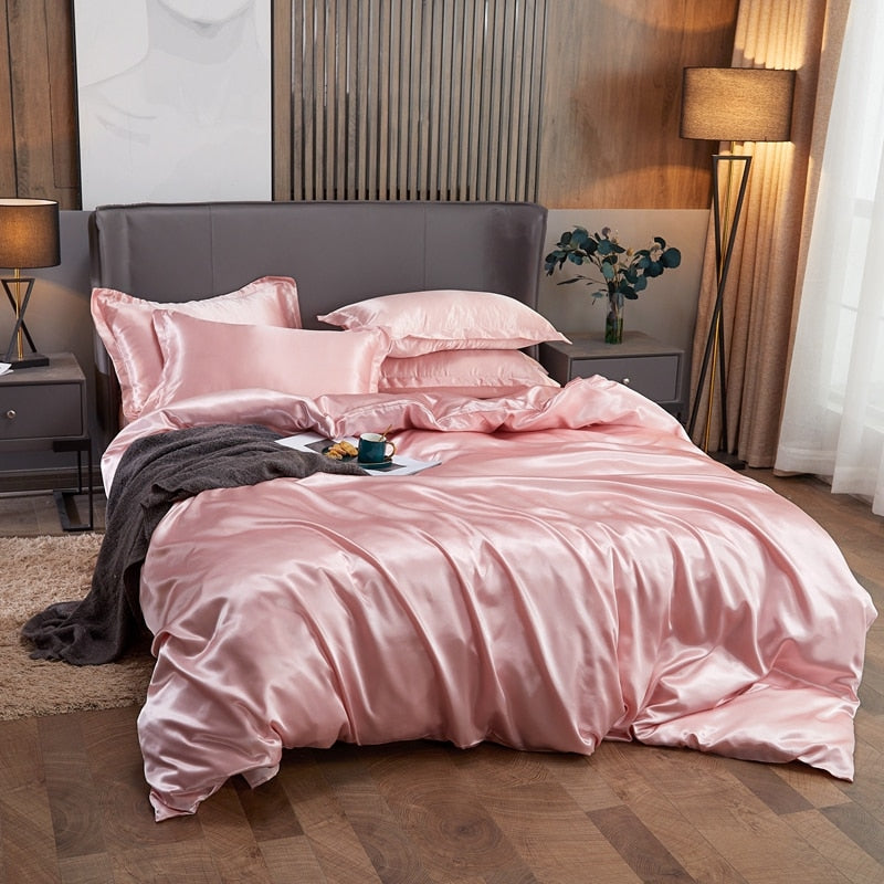 Lisslune | Satin Bedding Set - Rose