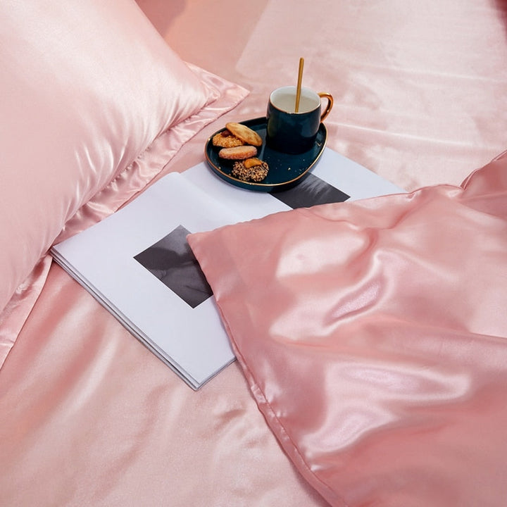 Lisslune | Satin Bedding Set - Rose