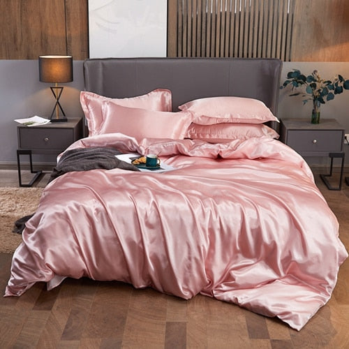 Lisslune | Satin Bedding Set - Rose
